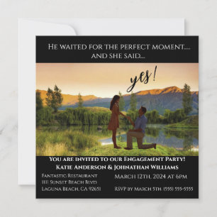 Invitación Fiesta de Compromiso-Foto-Lago de Montaña-Fondo-