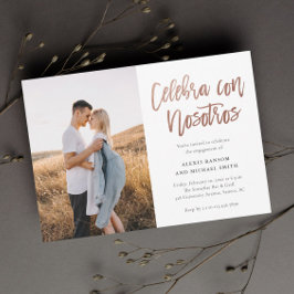 Invitación Fiesta de compromiso fotográfico moderna Celebra c
