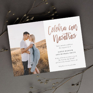 Invitación Fiesta de compromiso fotográfico moderna Celebra c