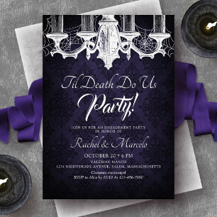 Invitación Fiesta de compromiso gótica de Halloween hasta la