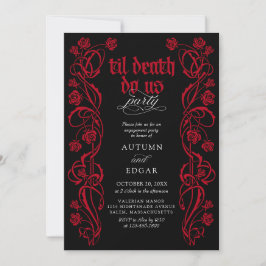 Invitación Fiesta de compromiso gótico hasta la muerte
