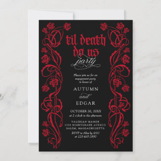 Invitación Fiesta de compromiso gótico hasta la muerte
