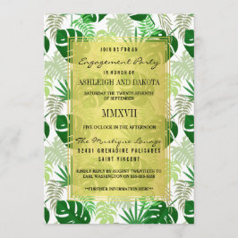Invitación Fiesta de compromiso | Hojas tropicales verdes exó