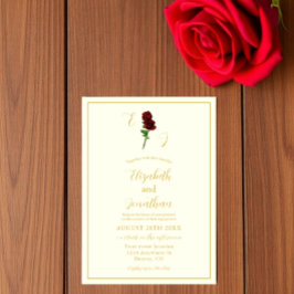 Invitación Fiesta de compromiso Ivory Gold Rose