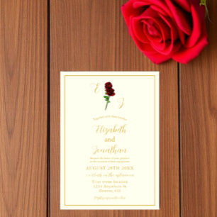 Invitación Fiesta de compromiso Ivory Gold Rose