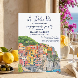 Invitación Fiesta de Compromiso La Dolce Vita Riviera Italian