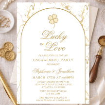 Fiesta de Compromiso Lucky in Love Gold Shamrock
