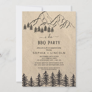 Invitación Fiesta de compromiso 'Me caso' BBQ de montaña bosc