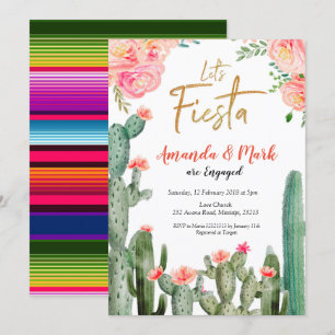 Invitación Fiesta de compromiso mexicano de la fiesta del