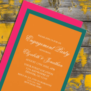 Invitación Fiesta de compromiso minimalista Amanecer vibrante