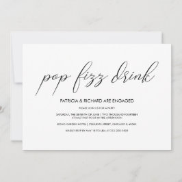 Invitación Fiesta de compromiso minimalista con bebida Pop Fi