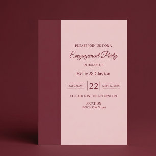 Invitación Fiesta de compromiso minimalista moderna bar burgu