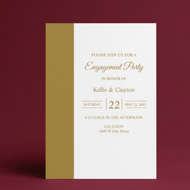 Invitación Fiesta de compromiso minimalista moderna con barra (Subido por el creador)