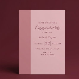Invitación Fiesta de compromiso minimalista moderna con barra