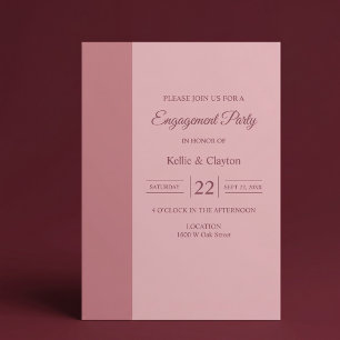 Invitación Fiesta de compromiso minimalista moderna con barra