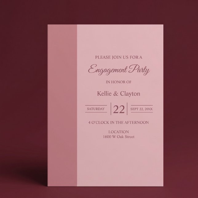 Invitación Fiesta de compromiso minimalista moderna con barra (Subido por el creador)