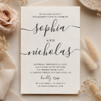 Fiesta de Compromiso Minimalista | Moderno Script