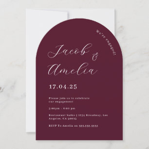 Invitación Fiesta de compromiso Modern Arch Plum
