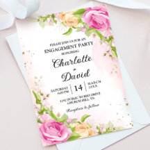 Fiesta de compromiso moderna elegante floral chic
