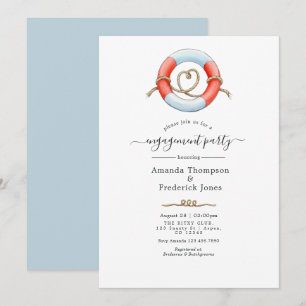 Invitación Fiesta de compromiso náutico de ballena