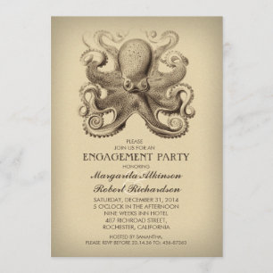 Invitación fiesta de compromiso náutico de la playa del pulpo