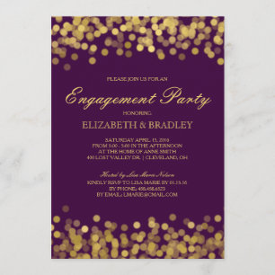 Invitación Fiesta de compromiso nupcial moderno del centelleo