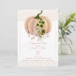 Invitación Fiesta de Compromiso Otoñal Durazno Rubor Calabaza