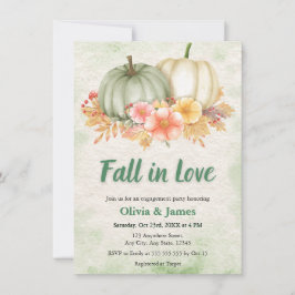 Invitación Fiesta de compromiso Otoño Calabaza Enamorada