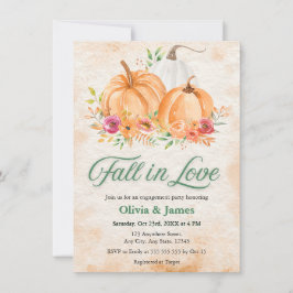 Invitación Fiesta de compromiso Otoño Calabaza Enamorada