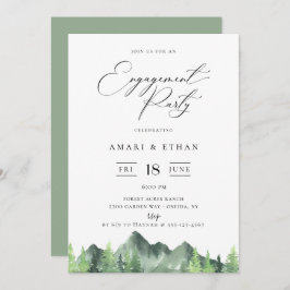 Invitación Fiesta de compromiso para las montañas del bosque