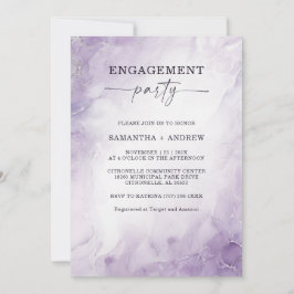 Invitación Fiesta de compromiso personalizada de lavanda