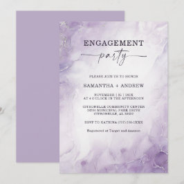 Invitación Fiesta de compromiso personalizada de lavanda