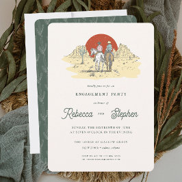 Invitación Fiesta de compromiso Retro Western Desert | Boho