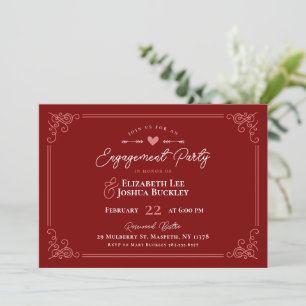 Invitación Fiesta de compromiso romántico del Día de San Vale