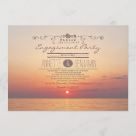 Invitación Fiesta de compromiso romántico y moderno con el so