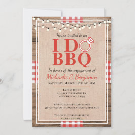 Invitación Fiesta de compromiso Rustic I Do BBQ para parejas