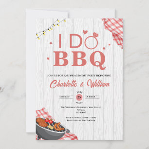 Invitación Fiesta de compromiso Rustic i Do BBQ Plaid