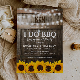 Invitación FIESTA DE COMPROMISO Rústica I DO BBQ Girasoles