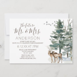 Invitación Fiesta de compromiso rústico del bosque