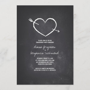 Invitación Fiesta de compromiso rústico del corazón de Chalbo