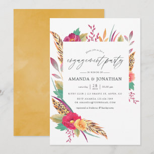 Invitación Fiesta de compromiso Safari en acuarela