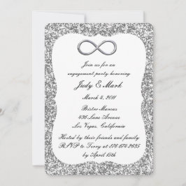 Invitación Fiesta de compromiso Silver Glitter Silver Infinit