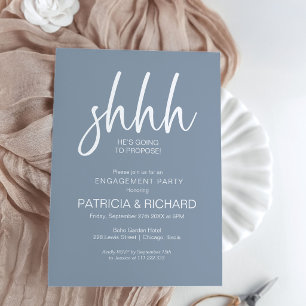 Invitación Fiesta de Compromiso Sorpresa con Caligrafía Chic