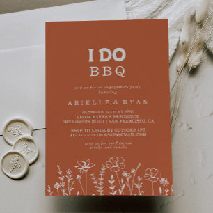 Invitación Fiesta de compromiso Terracotta Wildflower I Do BB