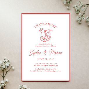 Invitación Fiesta de compromiso That's Amore Pasta Italiana R
