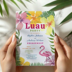 Invitación Fiesta de Compromiso Tropical Luau