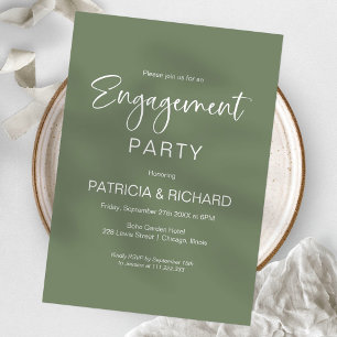 Invitación Fiesta de compromiso verde menta elegante