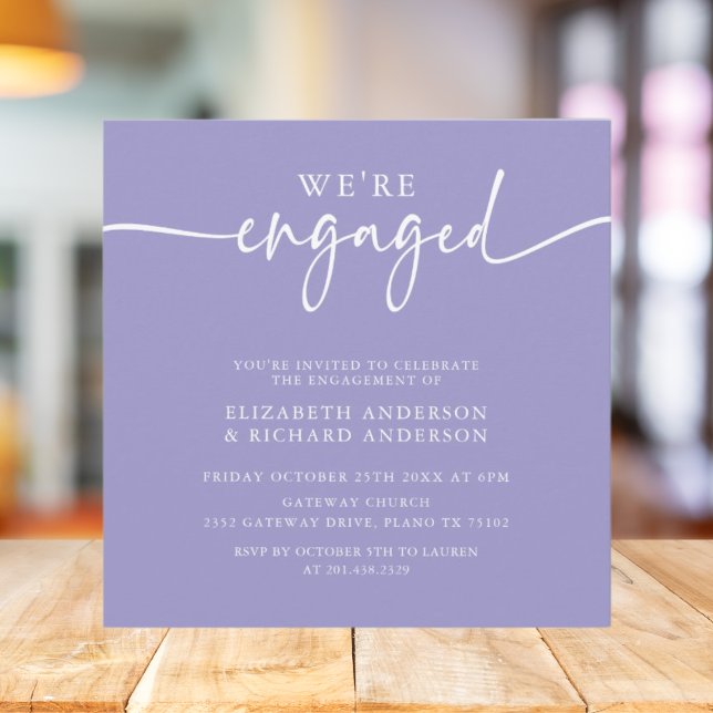 Invitación Fiesta de Compromiso Verde Sabio Sofisticado Cuadr (Subido por el creador)