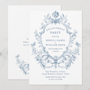 Invitación FIESTA DE COMPROMISO Victorian Ornate Grace Dusty