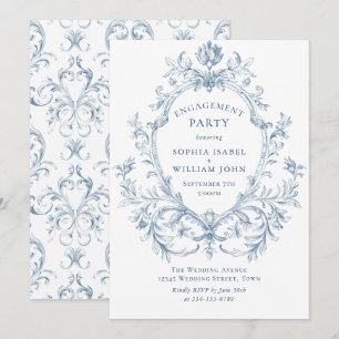 Invitación FIESTA DE COMPROMISO Victorian Ornate Grace Dusty